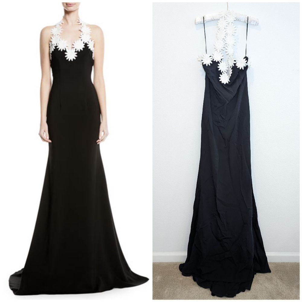 Naeem Khan Black and White Maxi Dress